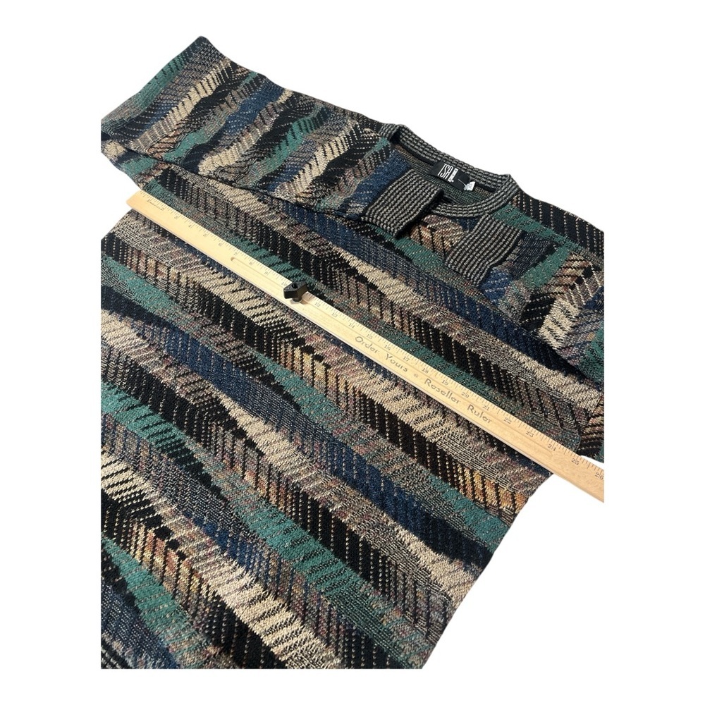 Vintage TSR USA Knit Sweater XLT USA 90s Abstract Earth Grandpa Retro Streetwear - Picture 5 of 6